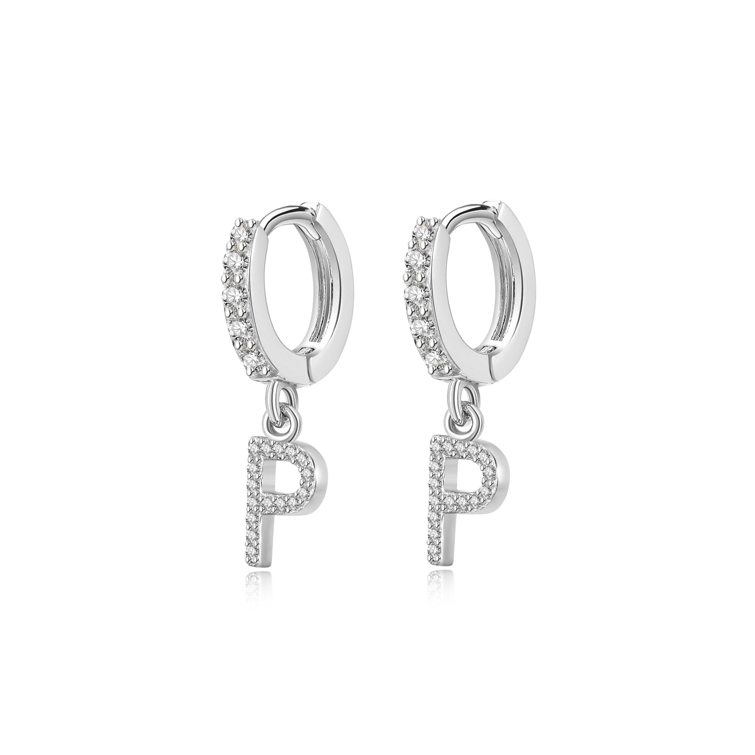 Boucles "Initiale Hoops" ~ Argent Sterling