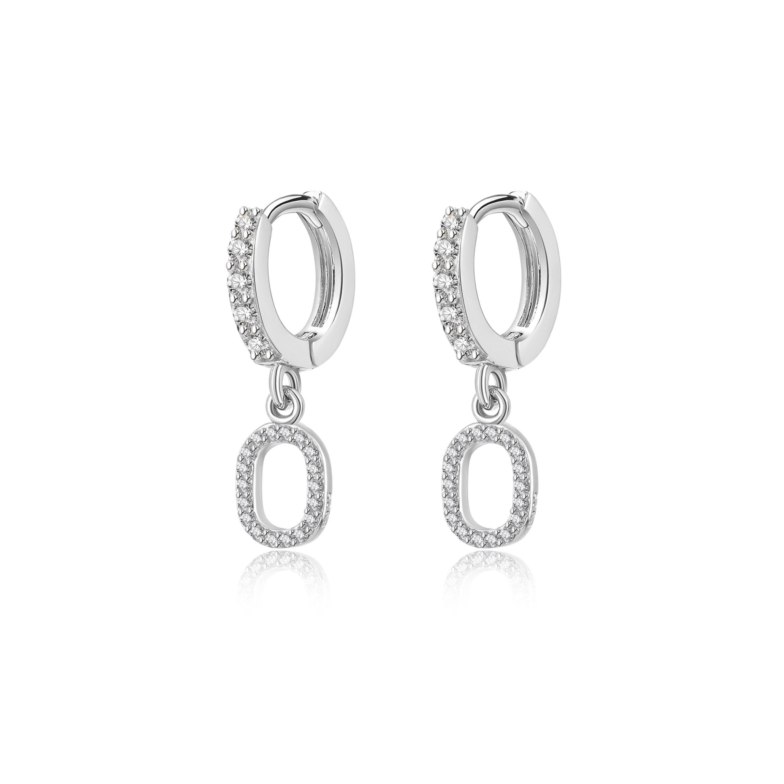 Boucles "Initiale Hoops" ~ Argent Sterling