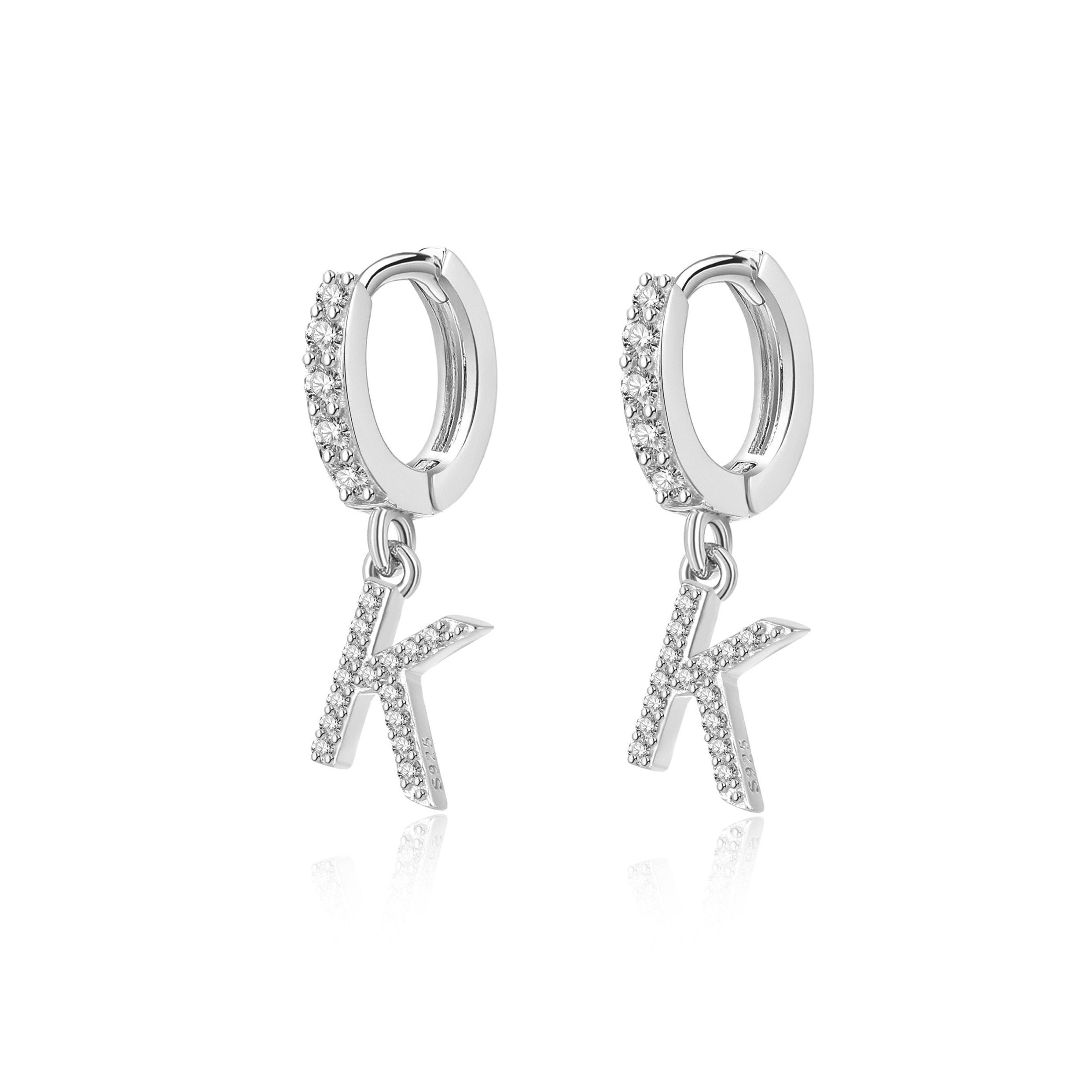 Boucles "Initiale Hoops" ~ Argent Sterling