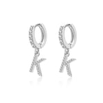 Charger l&#39;image dans la galerie, Boucles &quot;Initiale Hoops&quot; ~ Argent Sterling
