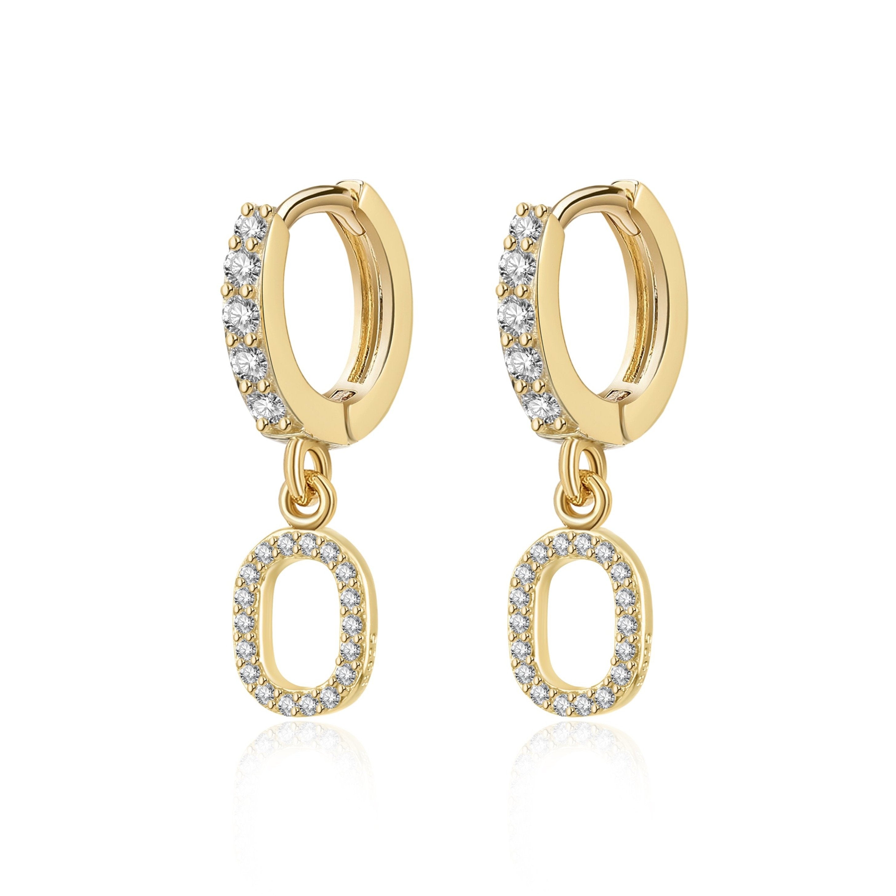 Boucles "Initiale Hoops" ~ Argent Sterling