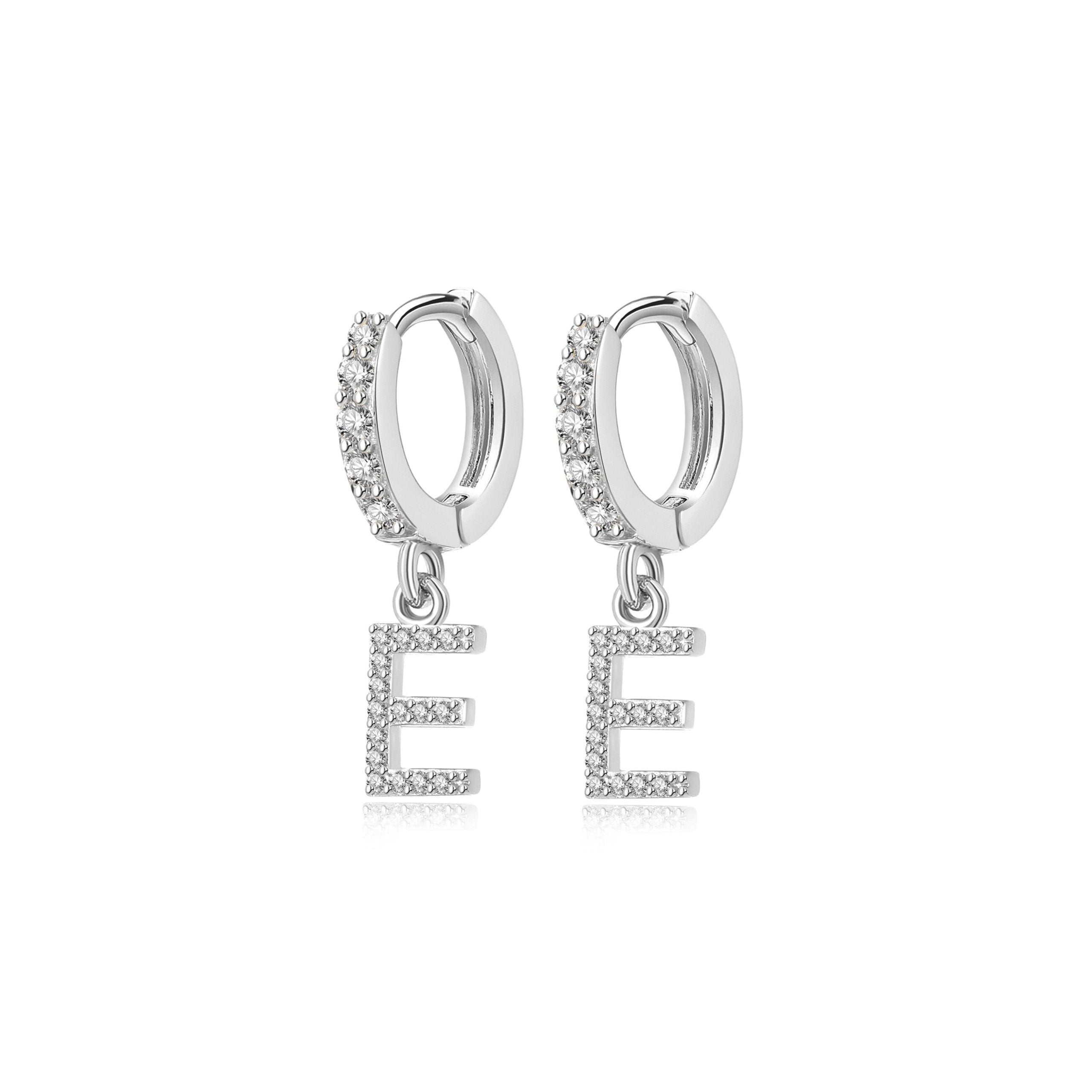 Boucles "Initiale Hoops" ~ Argent Sterling