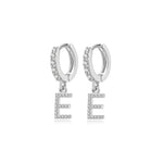 Charger l&#39;image dans la galerie, Boucles &quot;Initiale Hoops&quot; ~ Argent Sterling
