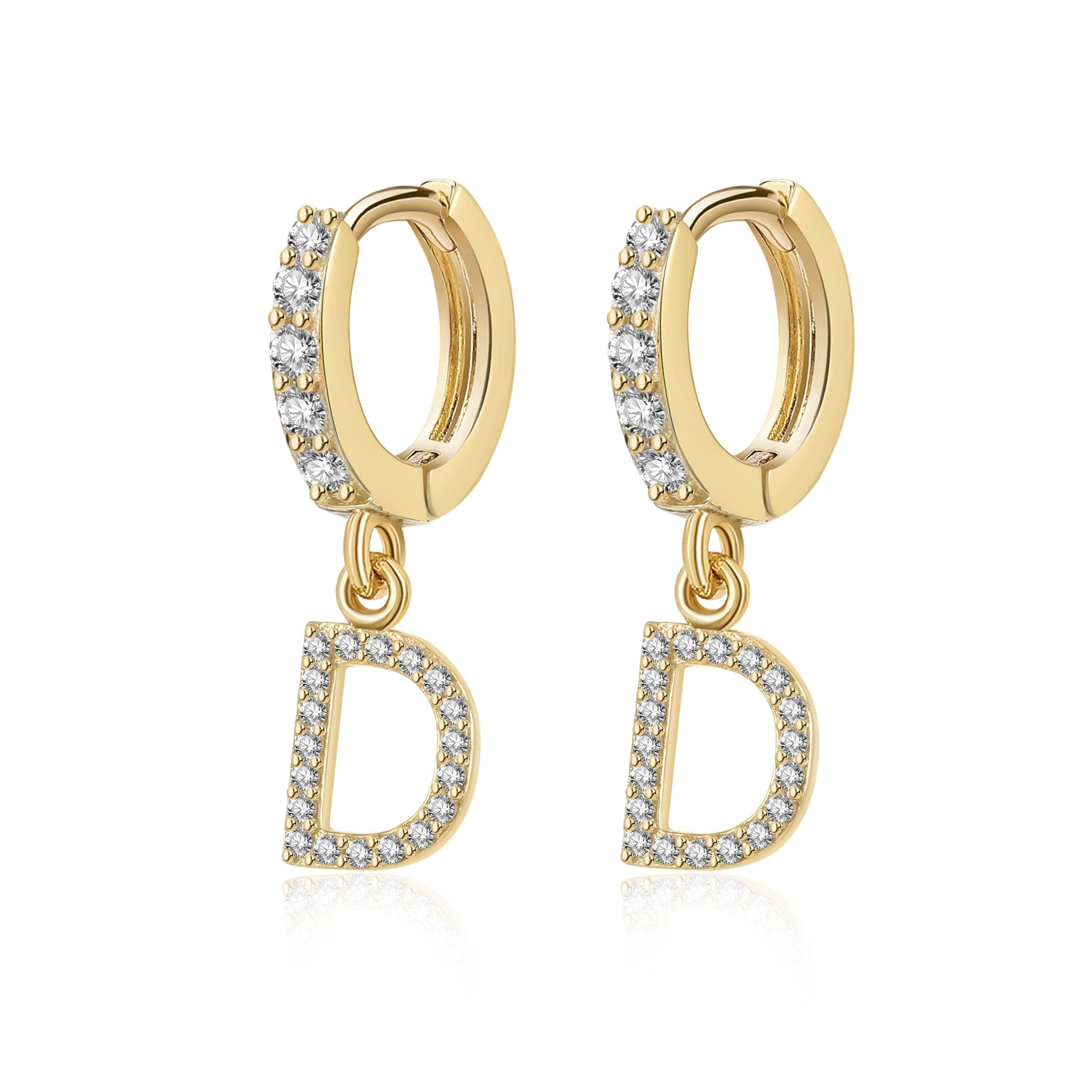 Boucles "Initiale Hoops" ~ Argent Sterling