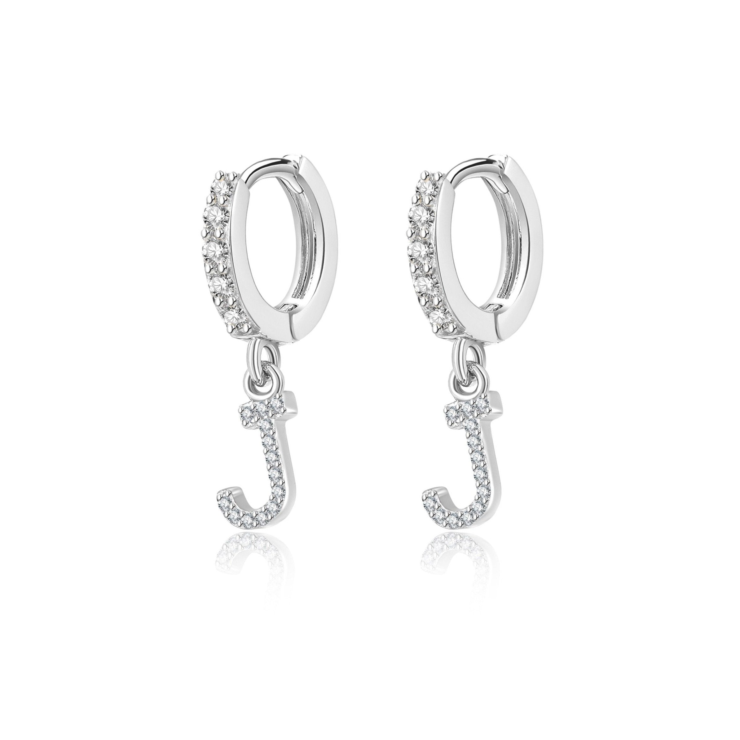 Boucles "Initiale Hoops" ~ Argent Sterling