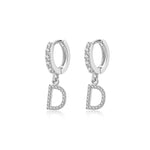 Charger l&#39;image dans la galerie, Boucles &quot;Initiale Hoops&quot; ~ Argent Sterling
