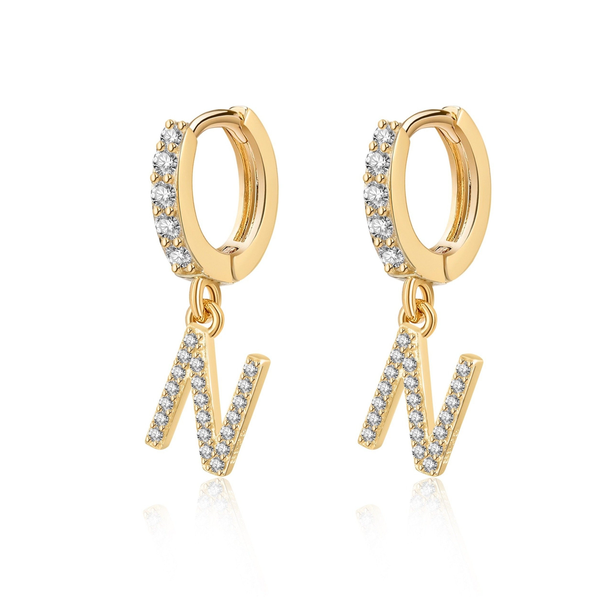 Boucles "Initiale Hoops" ~ Argent Sterling