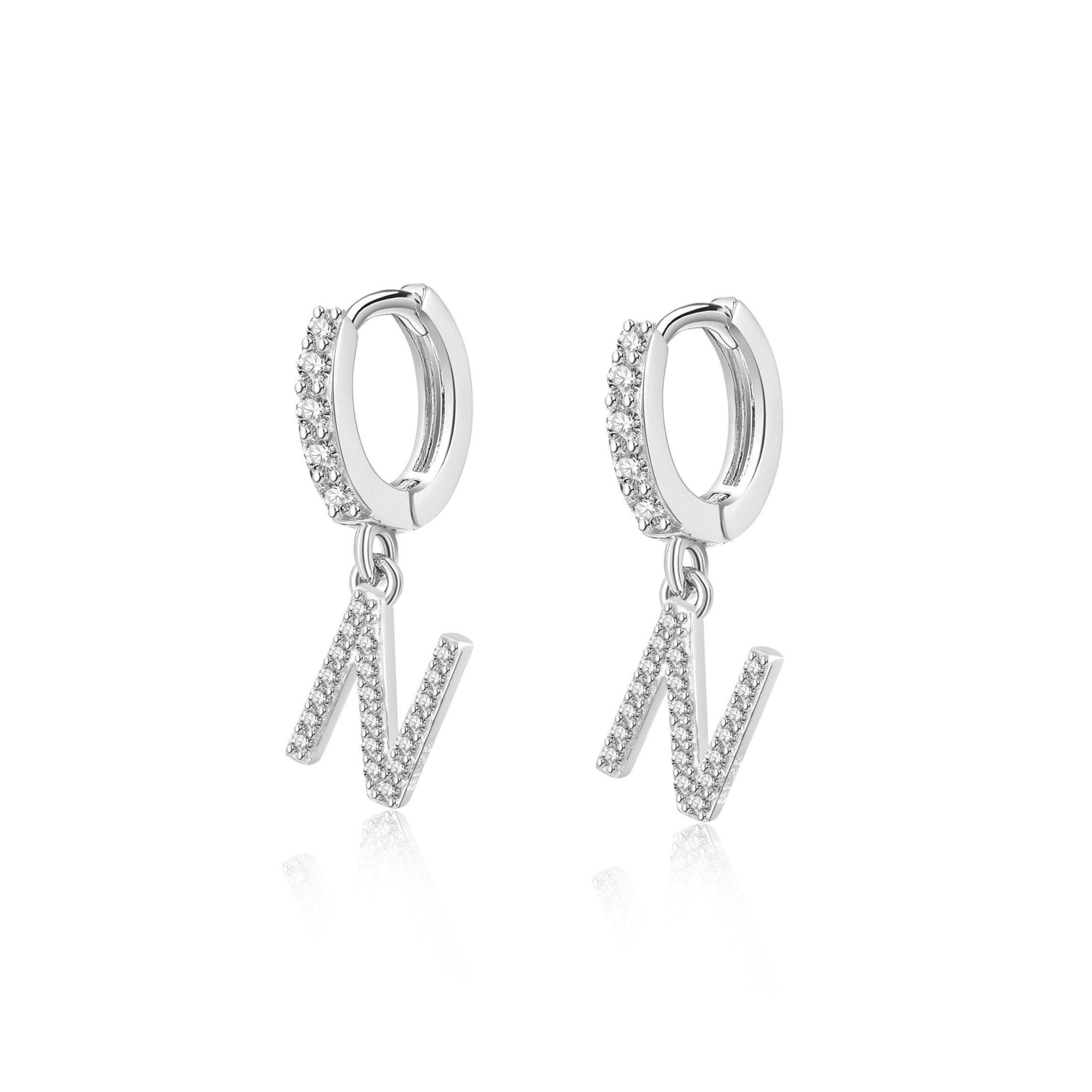 Boucles "Initiale Hoops" ~ Argent Sterling