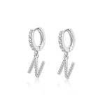 Charger l&#39;image dans la galerie, Boucles &quot;Initiale Hoops&quot; ~ Argent Sterling
