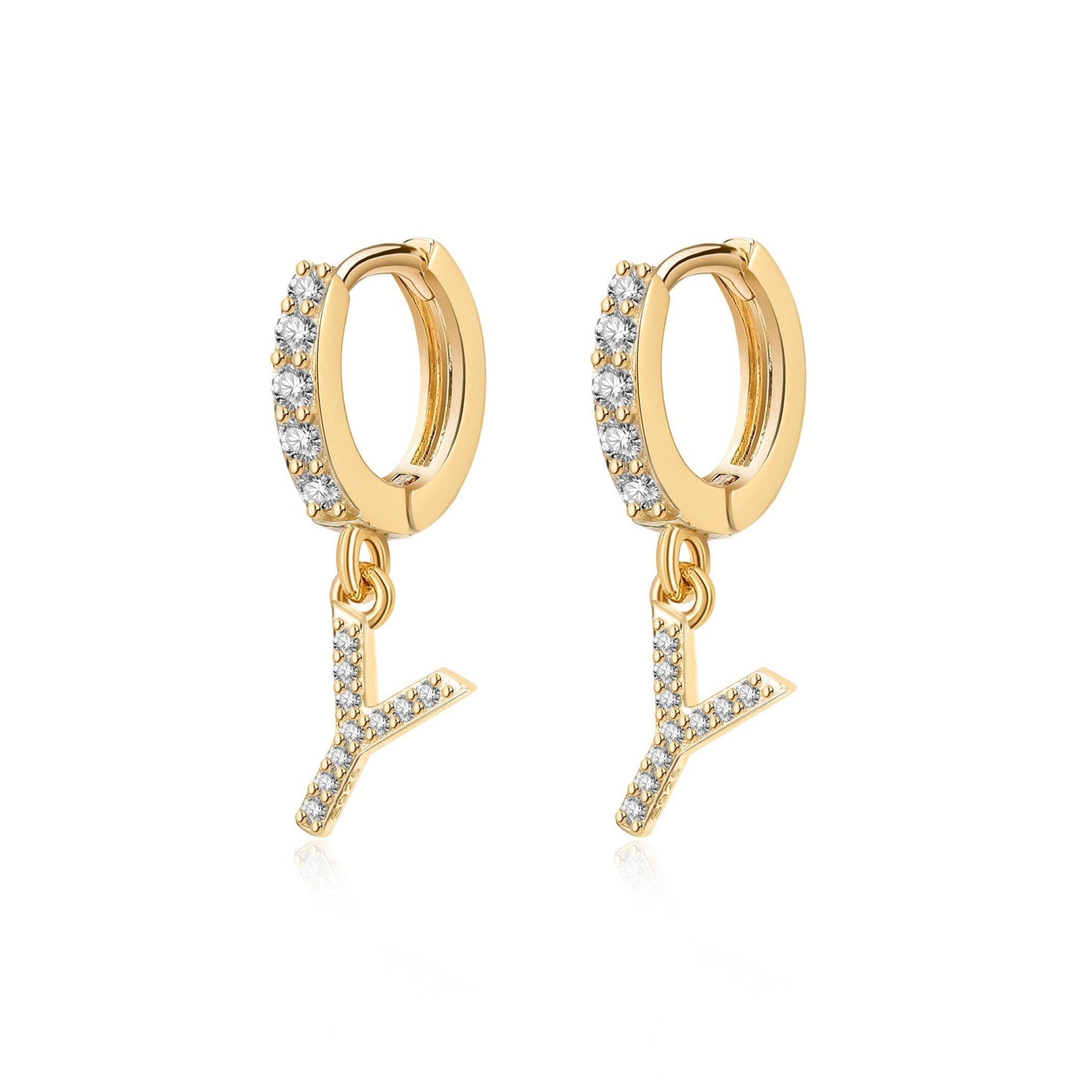 Boucles "Initiale Hoops" ~ Argent Sterling