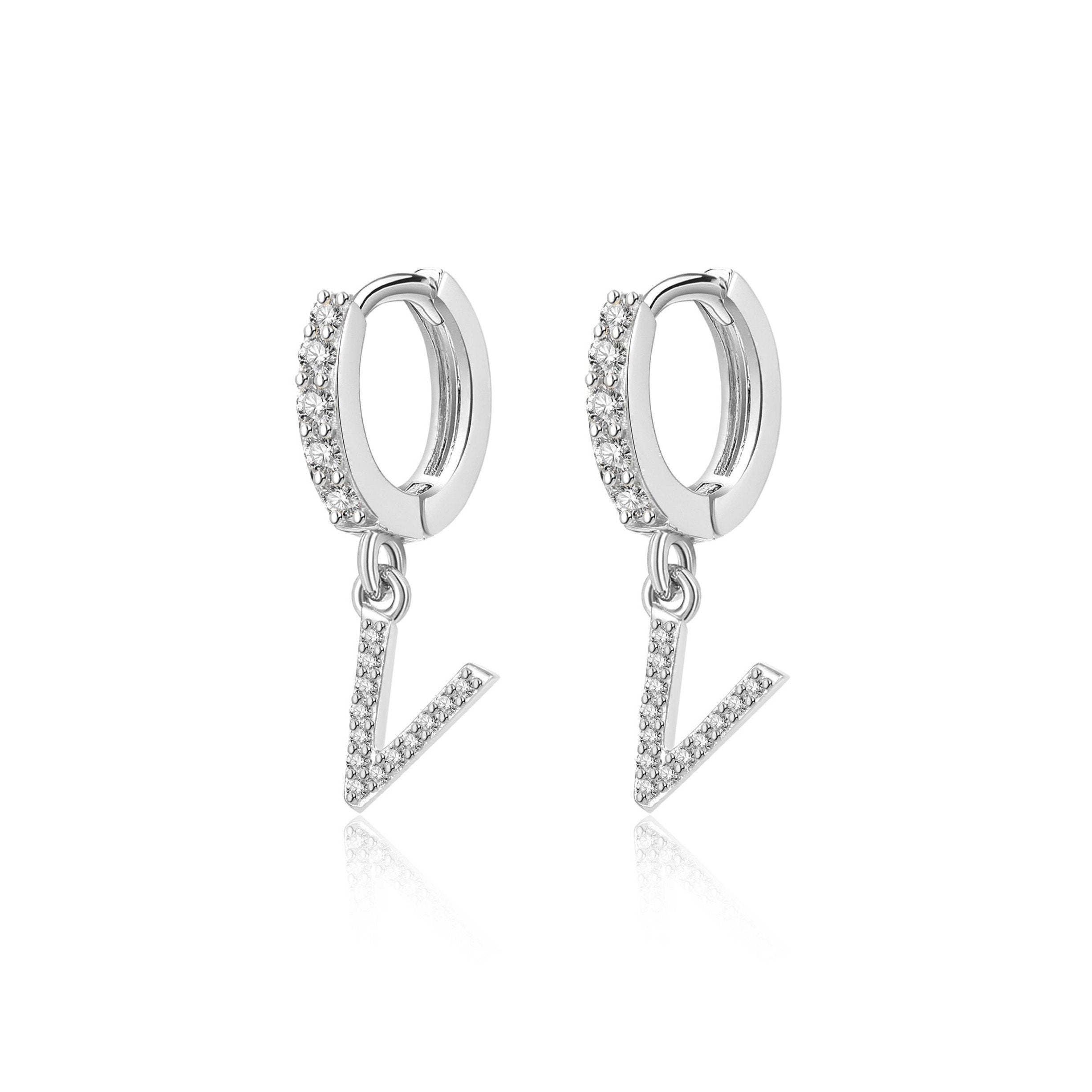 Boucles "Initiale Hoops" ~ Argent Sterling