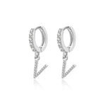 Charger l&#39;image dans la galerie, Boucles &quot;Initiale Hoops&quot; ~ Argent Sterling
