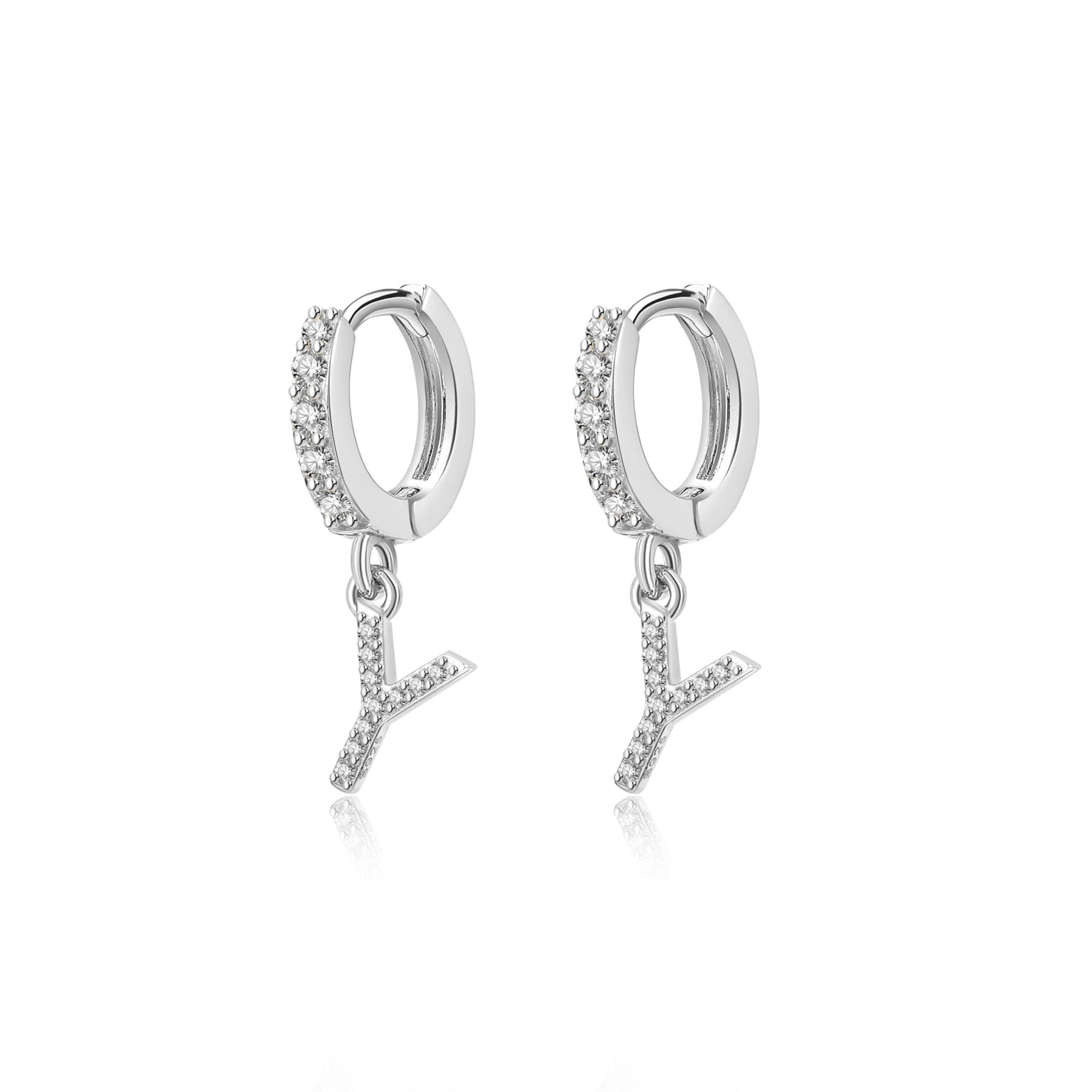 Boucles "Initiale Hoops" ~ Argent Sterling