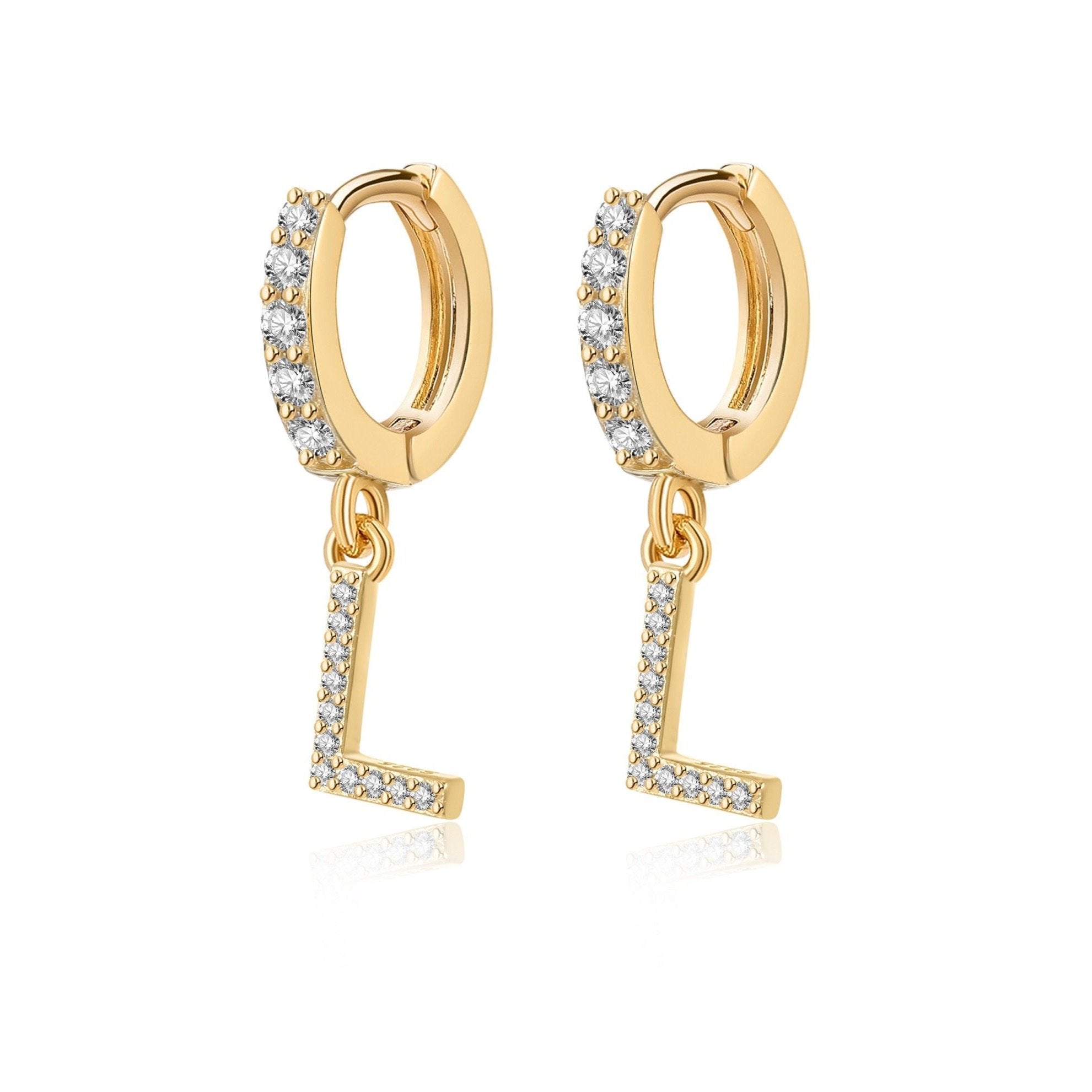 Boucles "Initiale Hoops" ~ Argent Sterling