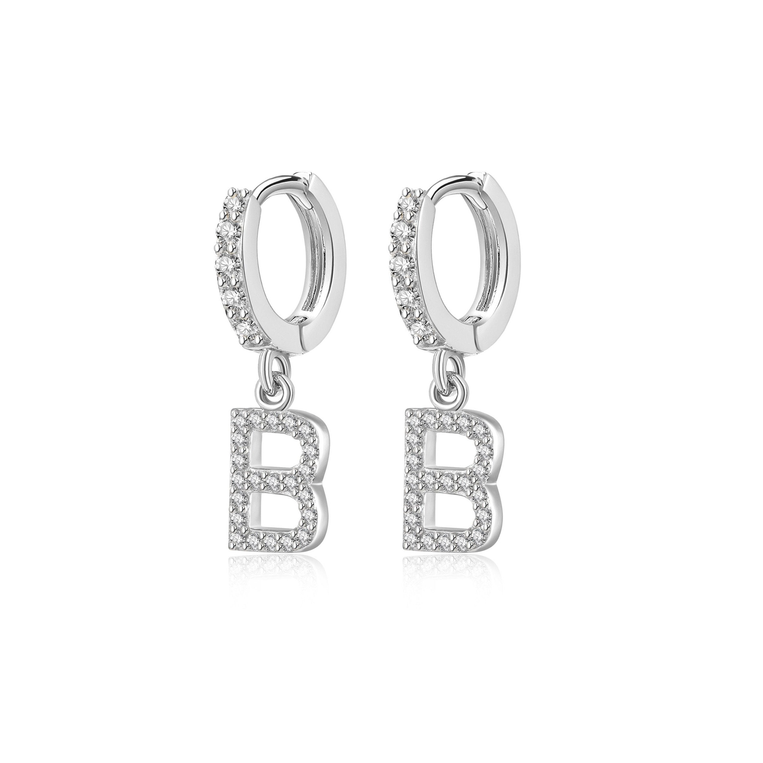 Boucles "Initiale Hoops" ~ Argent Sterling