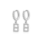 Charger l&#39;image dans la galerie, Boucles &quot;Initiale Hoops&quot; ~ Argent Sterling
