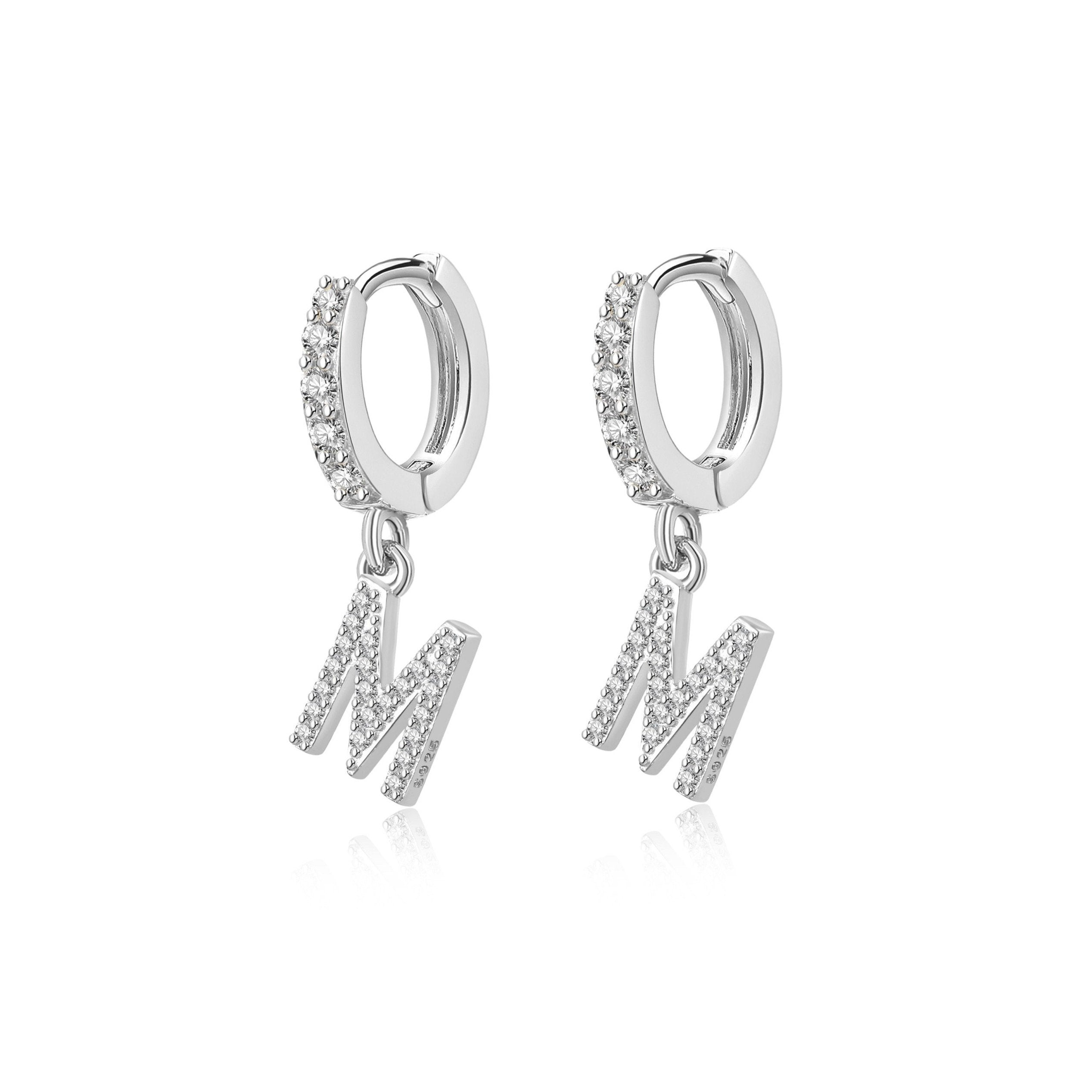 Boucles "Initiale Hoops" ~ Argent Sterling