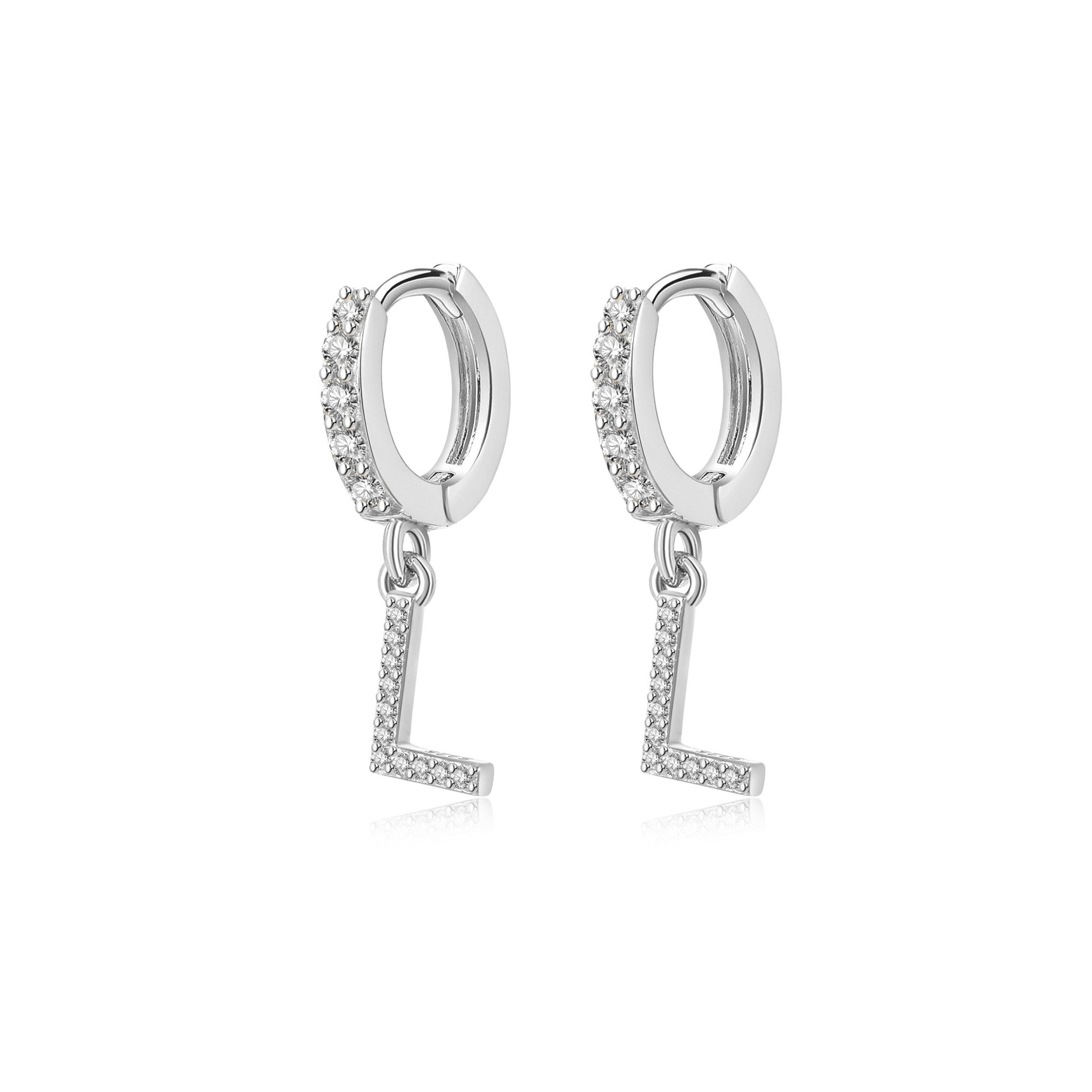 Boucles "Initiale Hoops" ~ Argent Sterling