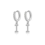 Charger l&#39;image dans la galerie, Boucles &quot;Initiale Hoops&quot; ~ Argent Sterling
