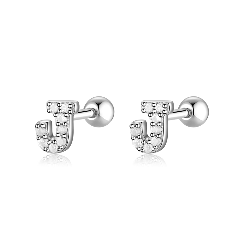 Boucle "Lettres Blanches" ~ Argent Sterling