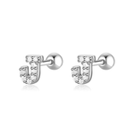 Charger l&#39;image dans la galerie, Boucle &quot;Lettres Blanches&quot; ~ Argent Sterling
