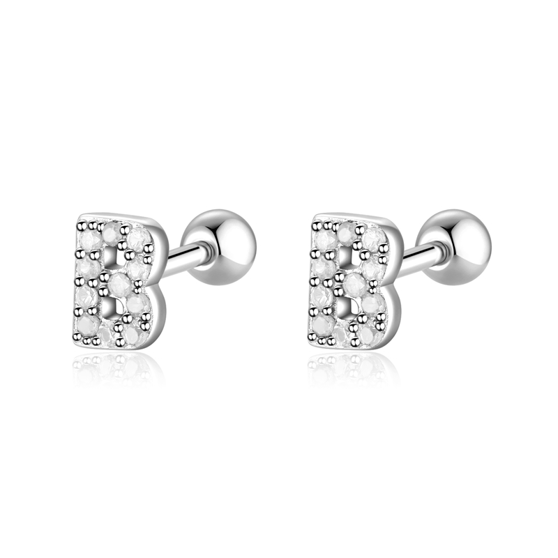 Boucle "Lettres Blanches" ~ Argent Sterling