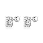 Charger l&#39;image dans la galerie, Boucle &quot;Lettres Blanches&quot; ~ Argent Sterling
