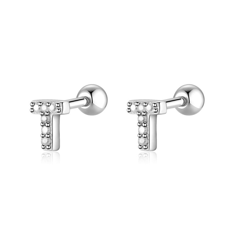 Boucle "Lettres Blanches" ~ Argent Sterling