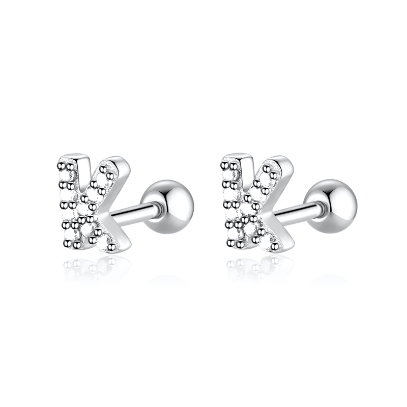Boucle "Lettres Blanches" ~ Argent Sterling