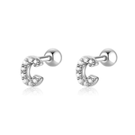 Charger l&#39;image dans la galerie, Boucle &quot;Lettres Blanches&quot; ~ Argent Sterling
