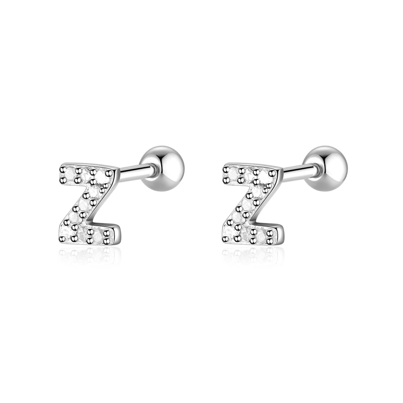Boucle "Lettres Blanches" ~ Argent Sterling