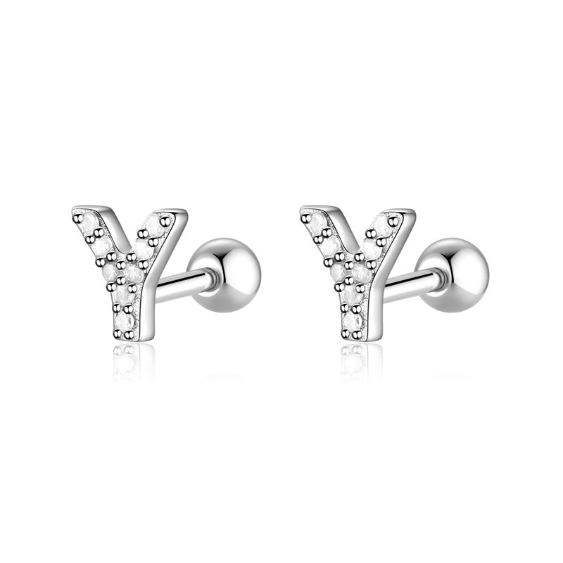 Boucle "Lettres Blanches" ~ Argent Sterling