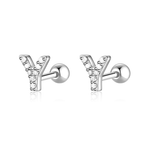 Charger l&#39;image dans la galerie, Boucle &quot;Lettres Blanches&quot; ~ Argent Sterling

