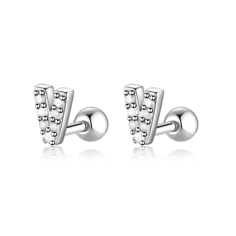 Boucle "Lettres Blanches" ~ Argent Sterling