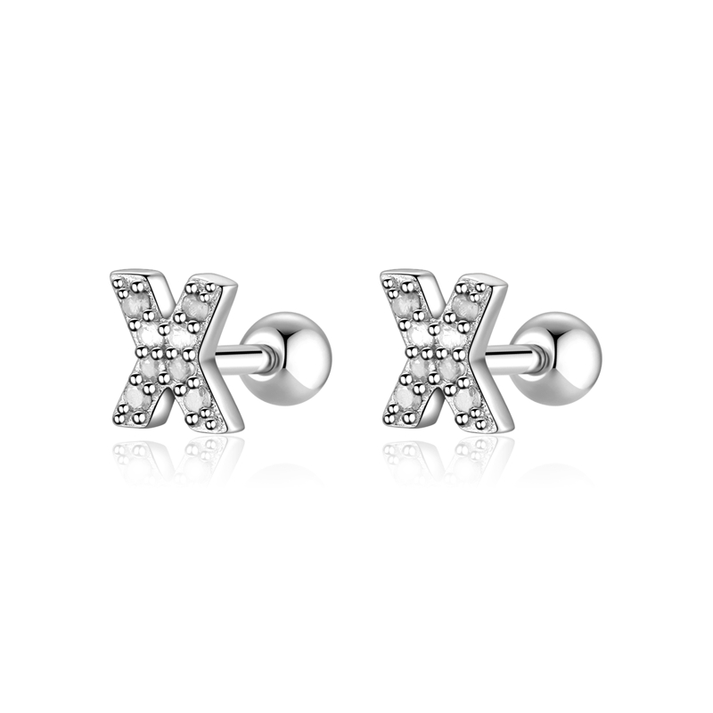 Boucle "Lettres Blanches" ~ Argent Sterling