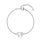 Charger l&#39;image dans la galerie, Bracelet &quot;Monde-Cœur&quot; ~ Rose / Argent / Or / Marron
