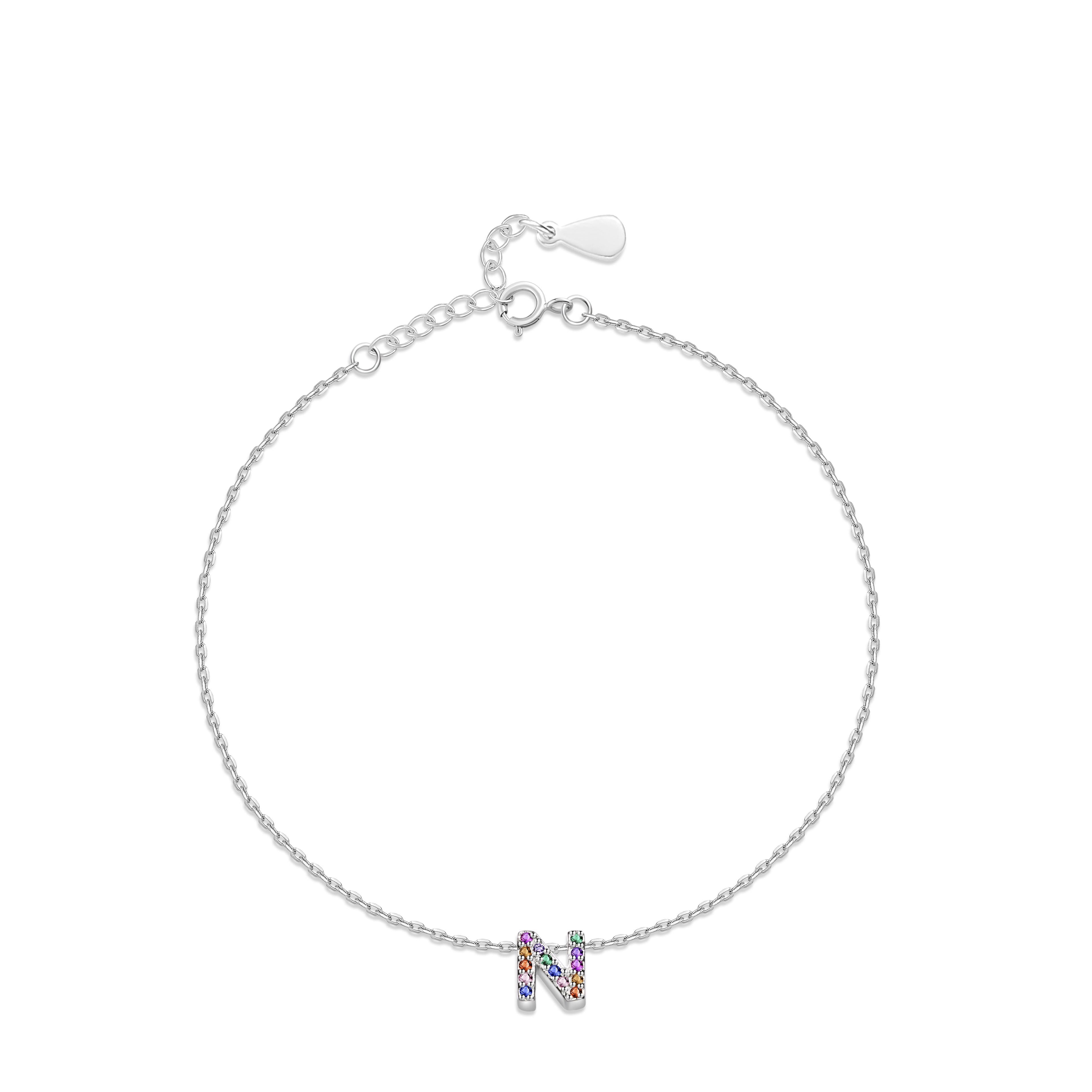 Bracelet "Shiny Initiale" ~ Argent Sterling