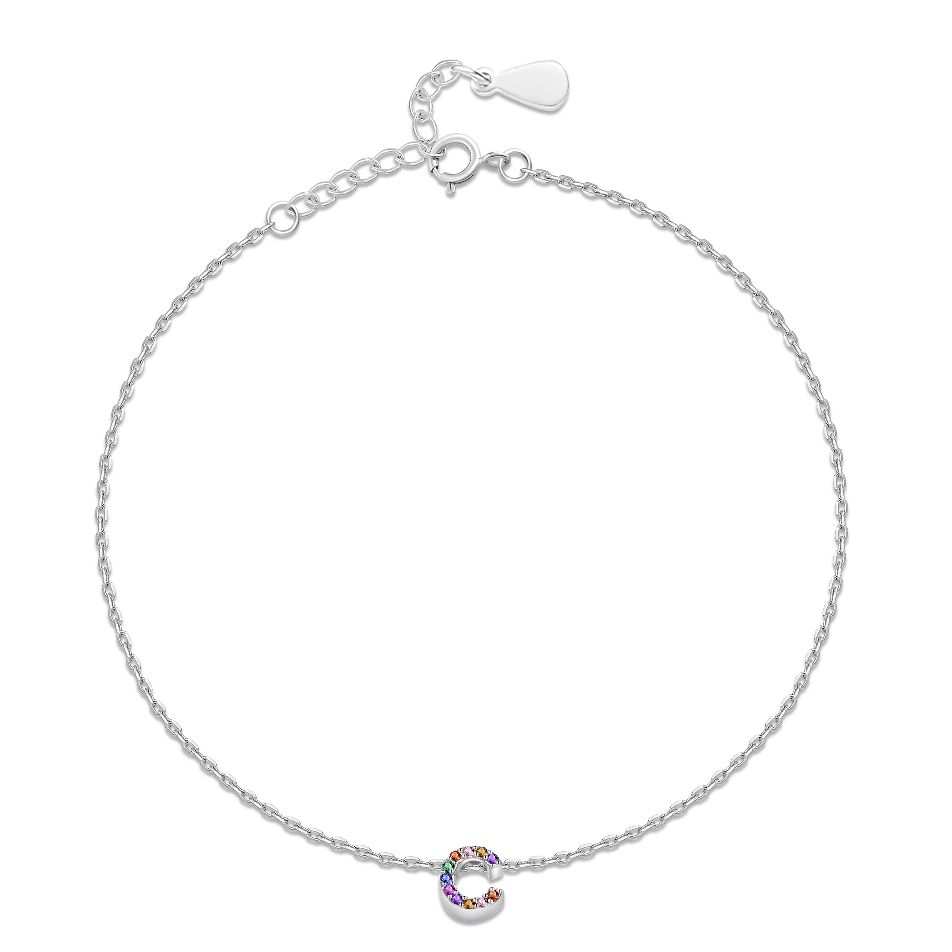 Bracelet "Shiny Initiale" ~ Argent Sterling