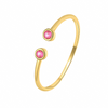 Bague "Pink Dots" ~ Argent Sterling