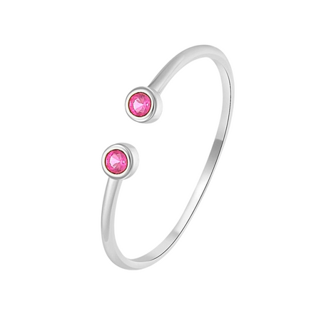 Bague "Pink Dots" ~ Argent Sterling