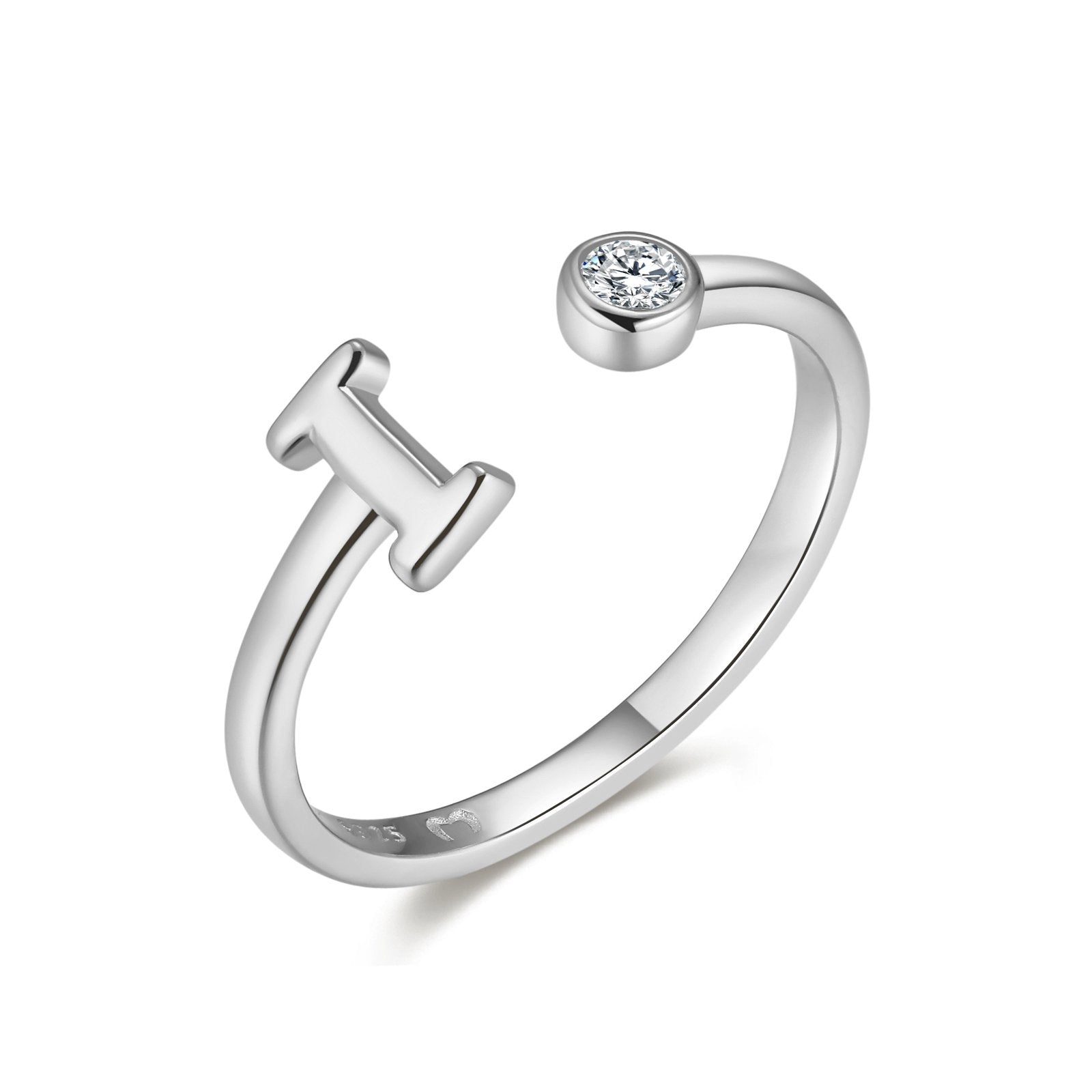 Bague "Top Lettre" ~ Argent Sterling