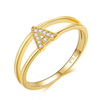 Bague "Golden Initiale" ~ Argent Sterling