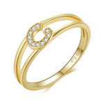Charger l&#39;image dans la galerie, Bague &quot;Golden Initiale&quot; ~ Argent Sterling
