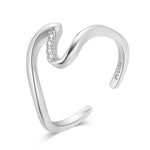 Charger l&#39;image dans la galerie, Bague d&#39;orteil &quot;Vague de Lahar&quot; ~ Argent Sterling
