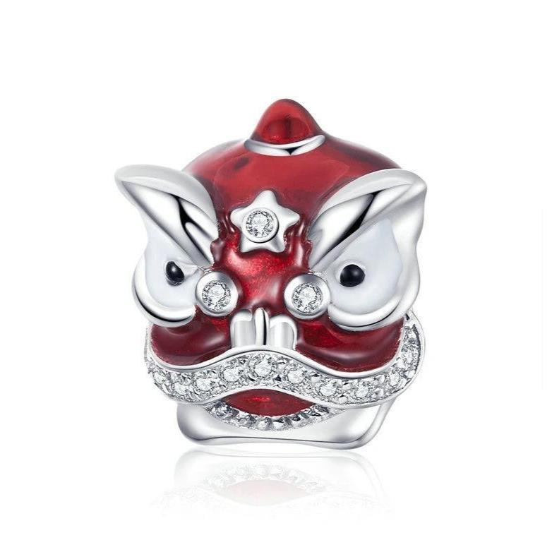 Perle "Lion Chinois" ~ Argent Sterling