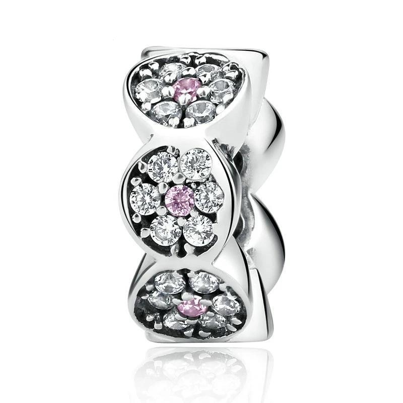 Perle "Fleur Rose" ~ Argent Sterling
