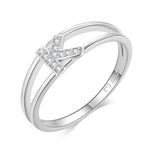 Charger l&#39;image dans la galerie, Bague &quot;Silver Initiale&quot; ~ Argent Sterling
