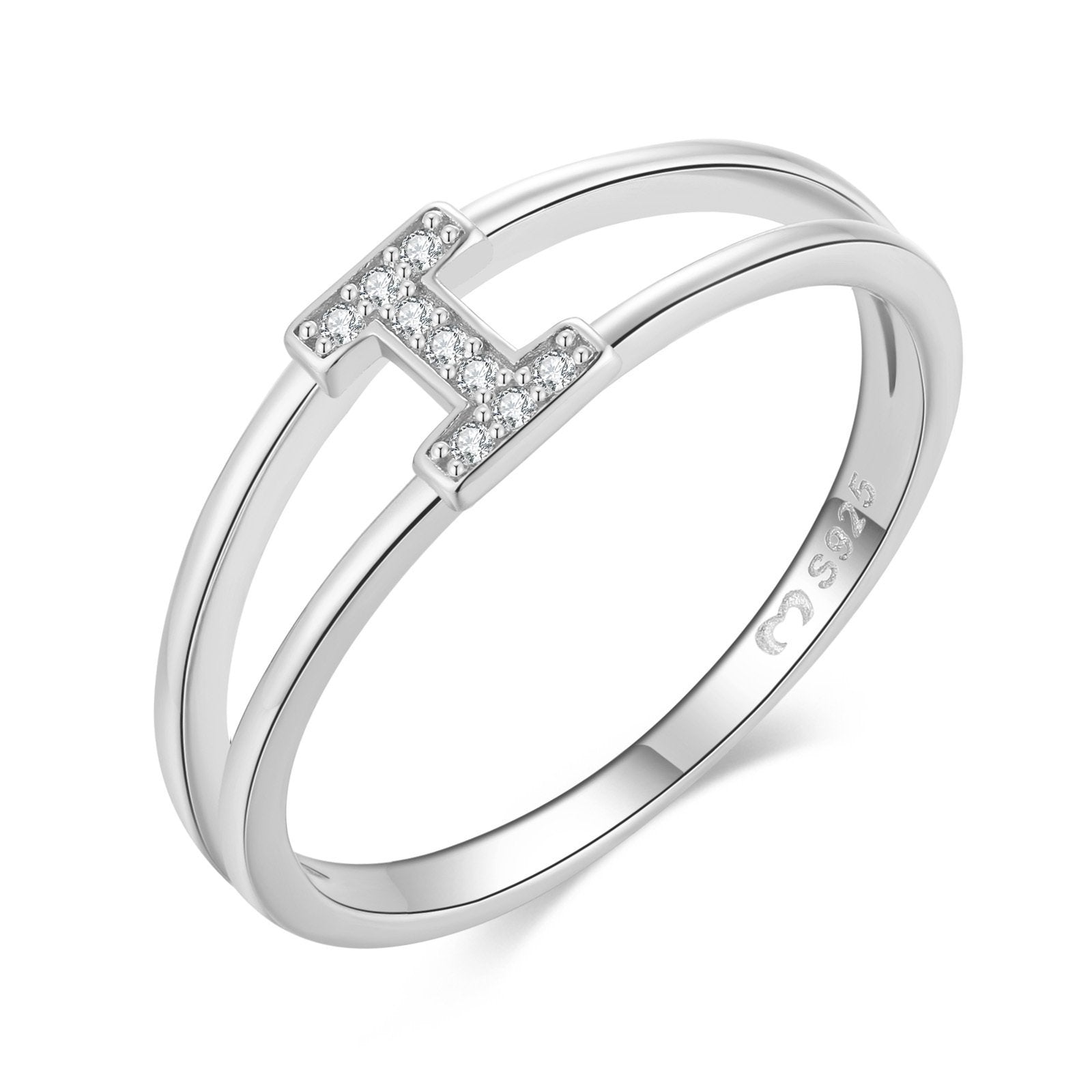 Bague "Silver Initiale" ~ Argent Sterling
