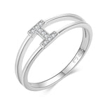Charger l&#39;image dans la galerie, Bague &quot;Silver Initiale&quot; ~ Argent Sterling
