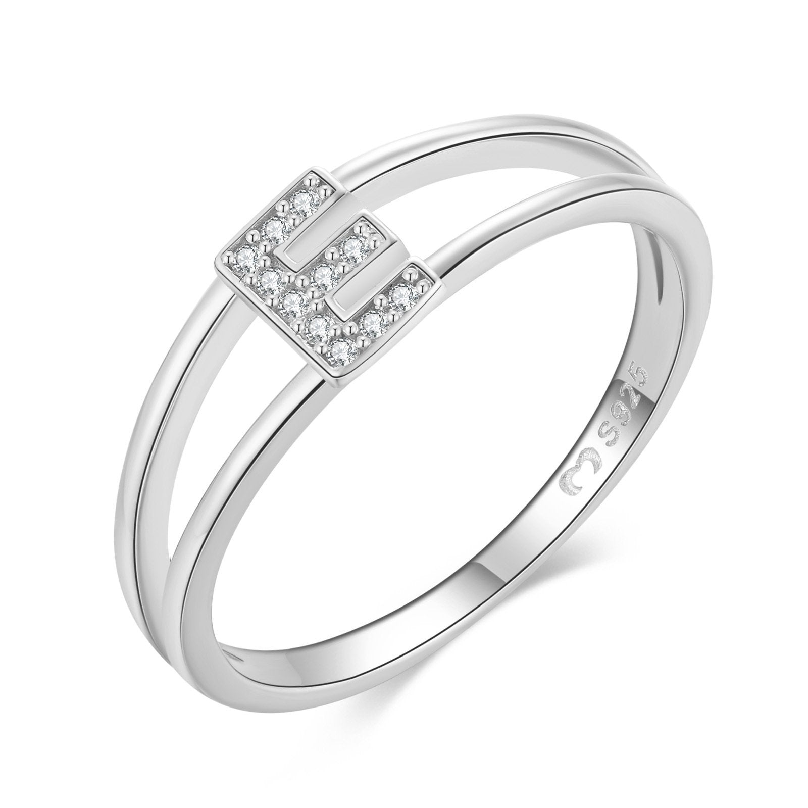Bague "Silver Initiale" ~ Argent Sterling